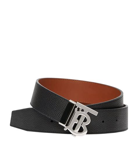 burberry monogram belt mens|Reversible Leather TB Belt in Black/tan .